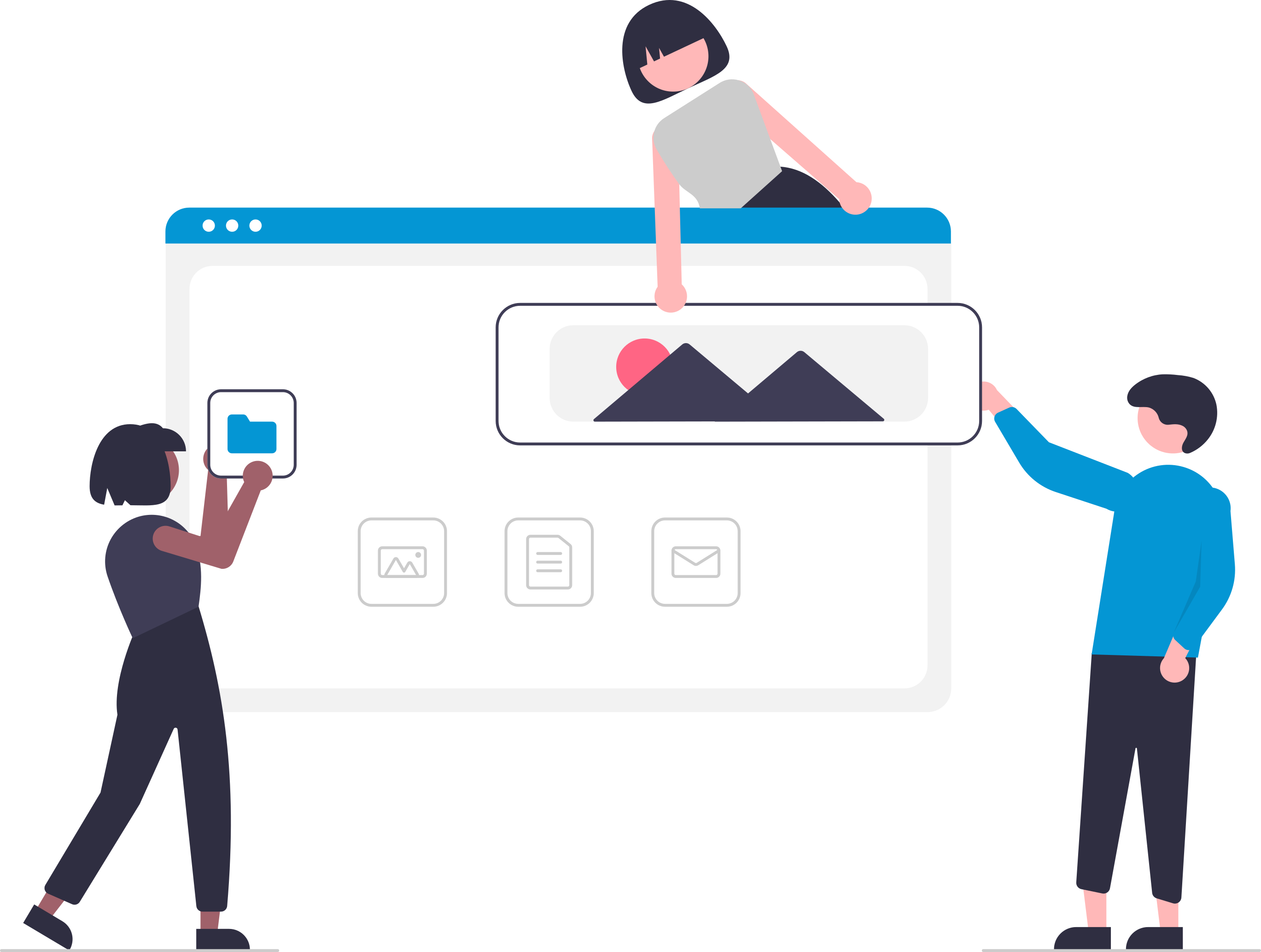 Ilustração representando desenvolvimento de sites