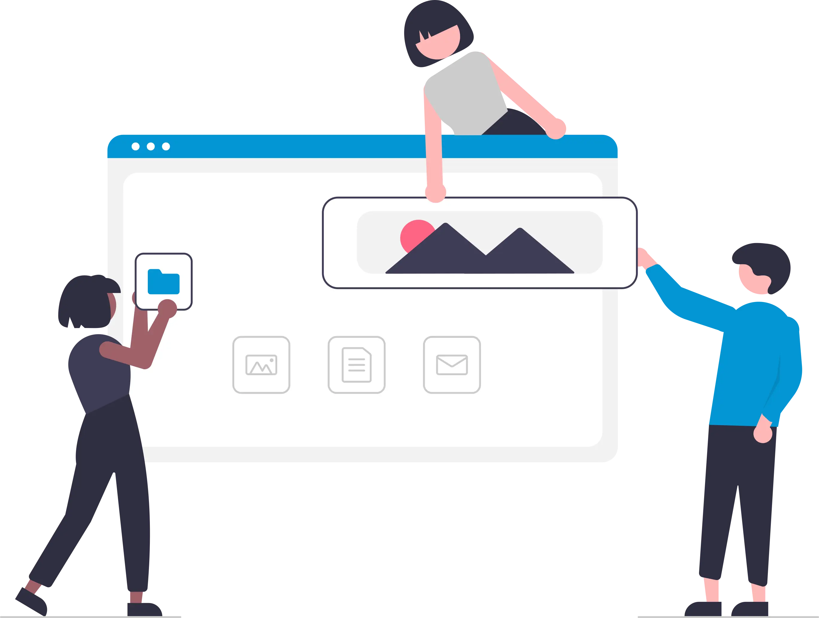 Ilustração representando desenvolvimento de sites