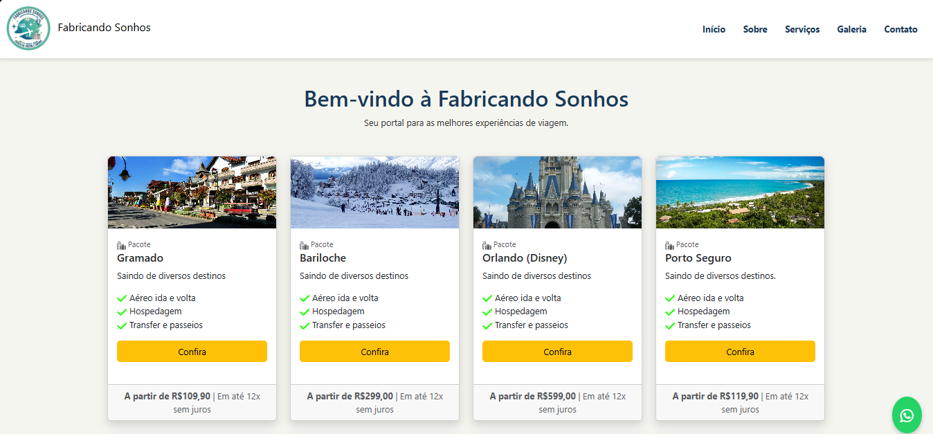 site profissional para agência de viagens com foco em conversão